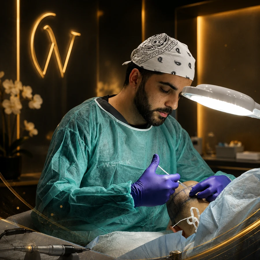 Hair transplant procedure at WBSK