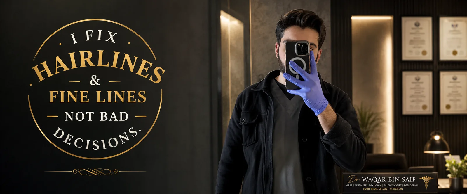 I fix hairlines and fine lines, not bad decisions — Dr. Waqar Bin Saif Khattak